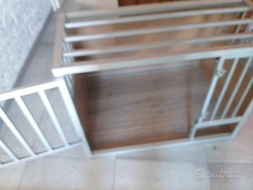 kennel XL cane alluminio e parquet su misura