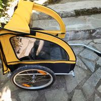 Rimorchio 2 posti per bambini da bicicletta