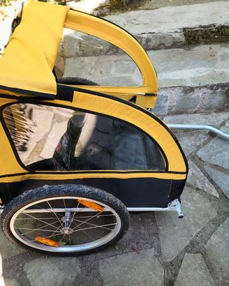 Rimorchio 2 posti per bambini da bicicletta