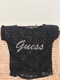 Maglia in pizzo nero Guess