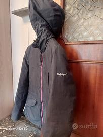 Piumino d'oca double face denim e camouflage