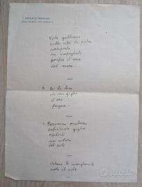 Manoscritto / poesia s Ernesto Treccani 