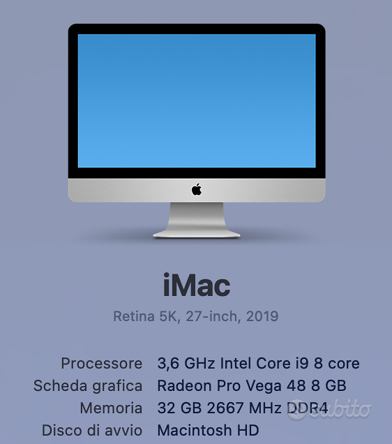 Imac 27 2019 - Usato e ricondizionato - Subito.it