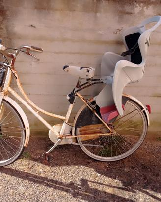 bicicletta completa di seggiolino per bambini 