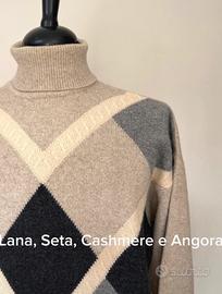 Maglione in lana seta caschmere e angora