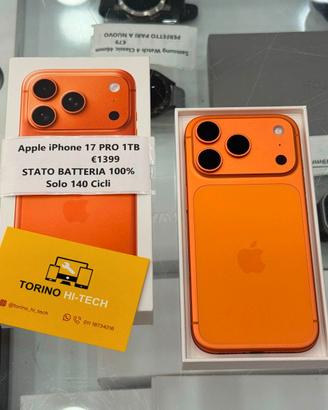 Apple iPhone 17 PRO 1TB - STATO BATTERIA 100%