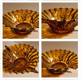 centrotavola d'epoca in vetro e argento 