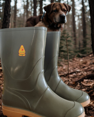 Stivale in Gommaforte verde Tronchetto M.43