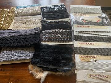 Bordure in strass, perle, paiettte per abiti ,