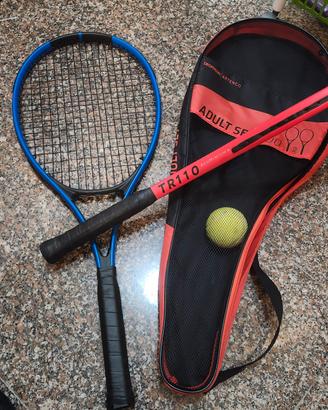 set tennis con due racchetta pallina e sacca