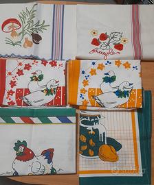 Strofinacci vintage puro cotone vari decori