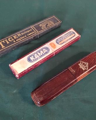 3 Scatole porta rasoi vintage 
