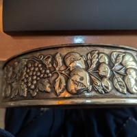 Vassoio circolare con cornice in argento 800