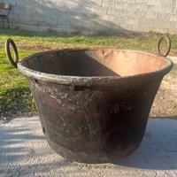 Antico paiolo rame diam 60 cm manici ferro