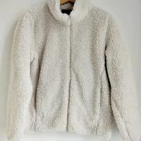 Felpa donna con zip bianca Taglia L