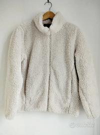 Felpa donna con zip bianca Taglia L