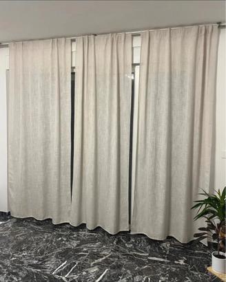 Tende effetto lino beige filtranti 263*140