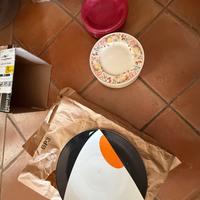 Piatti di porcellana pizza dessert frutta