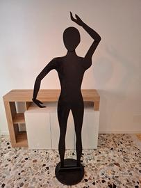 Manichino da terra scultoreo snodabile nero