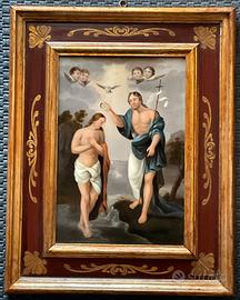 Battesimo di Cristo olio su metallo “800