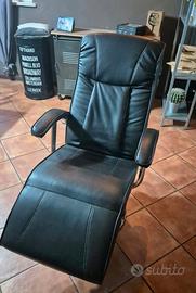 Poltrona semil pelle reclinabile