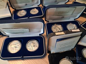 monete argento 925 da 5 e 10 euro varie