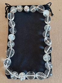 Collana con perle in vetro trasparente