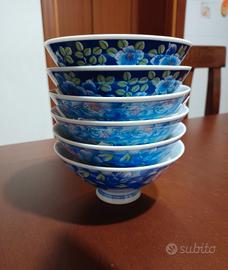 Set 6 ciotole vintage in porcellana giapponese 