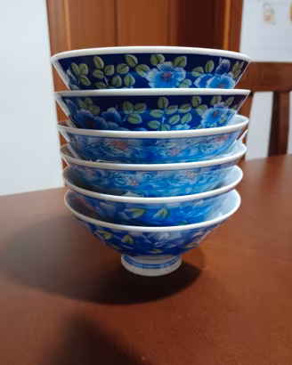 Set 6 ciotole vintage in porcellana giapponese 