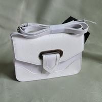 Borsa in pelle bianca con tracolla - MADE IN ITALY