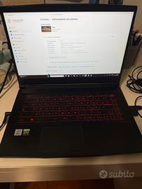 MSI 15” GF65 Thin 10UE 16 gb Ram core i7 perfetto