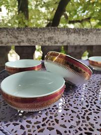 6 Ciotole Karolina Vintage Oro Zecchino Bordeaux