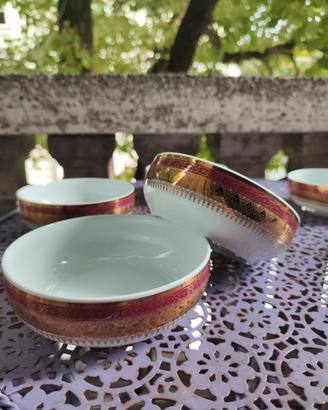6 Ciotole Karolina Vintage Oro Zecchino Bordeaux