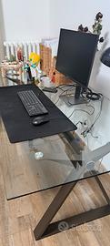 Scrivania 180x90 cm piano vetro temperato 10 mm