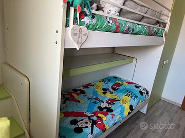 Cameretta per Bambini con letto a ponte scorrevole