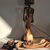 coppia Burattino/Marionetta asiatica in legno