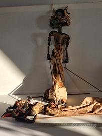 coppia Burattino/Marionetta asiatica in legno