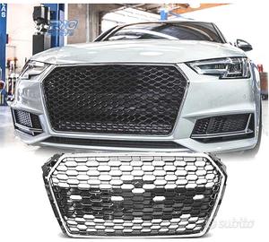 GRIGLIA PER AUDI A4 B9 15-19 NERO CROMATO LOOK RS4