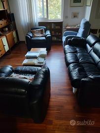 set divano e poltrone in pelle design anni 80