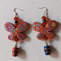 Orecchini pendenti rosso 