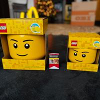 Lego testa contenitore piccolo e grande