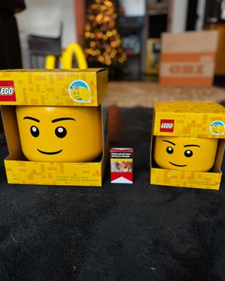 Lego testa contenitore piccolo e grande