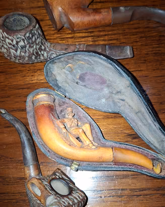 Lotto 4 pipe da collezione vintage e antiche