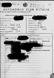 Targa moto ducati 125A del 1961