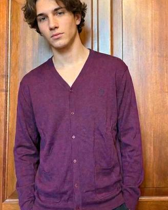 Cardigan Uomo Trussardi Action Bordeaux - Tg L