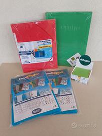 Cartelline varie Scuola/Ufficio e cubo portafogl.