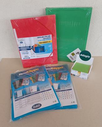 Cartelline varie Scuola/Ufficio e cubo portafogl.