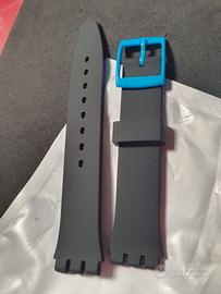 Cinturino nuovo nero con fibbia Swatch da 17mm