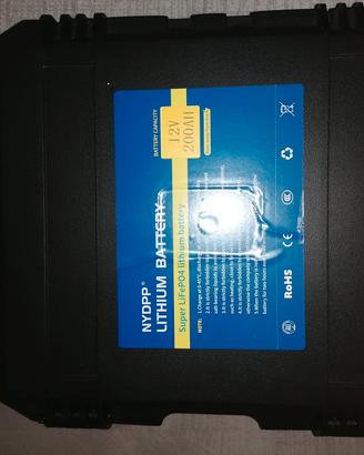 NYDPP Batteria al litio Super LiFePO4 12V 200AH 