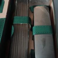 Set toilette uomo anni "50 in pelle verde